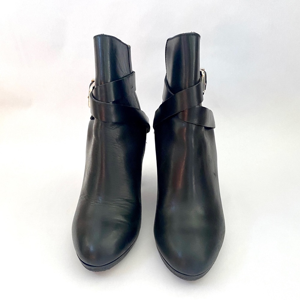 & Other Stories Leather Boots with Wrap around Strap and Silver Buckle